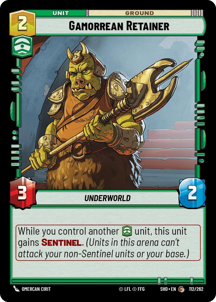 Gamorrean Retainer Common Shadows of the Galaxy 112/262 NM (Back)