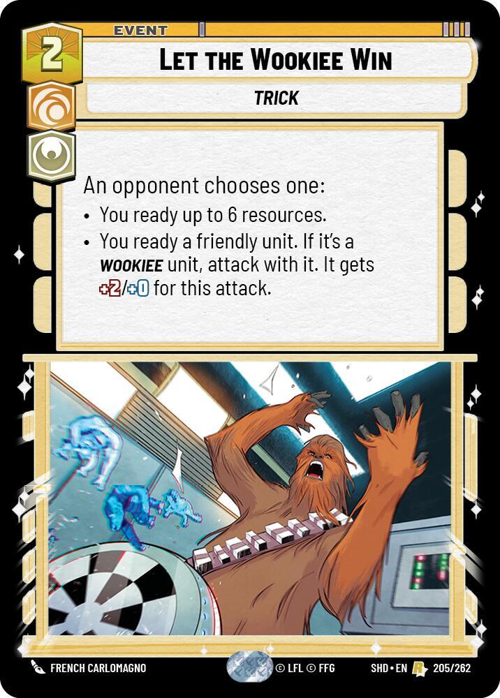 Let the Wookiee Win Rare Shadows of the Galaxy 205/262 NM (Back)
