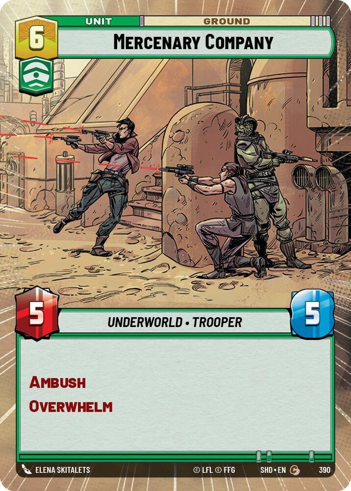 Mercenary Company (Hyperspace) Common Shadows of the Galaxy 390 NM (Back)