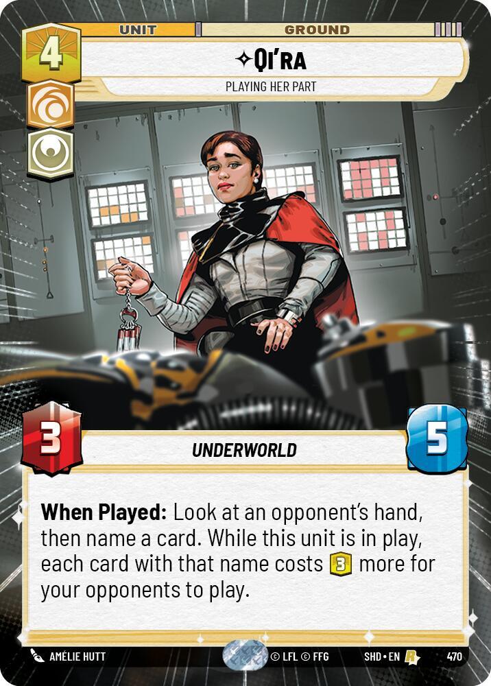 Qi'ra - Playing Her Part (Hyperspace) Rare Shadows of the Galaxy 470 NM (Back)