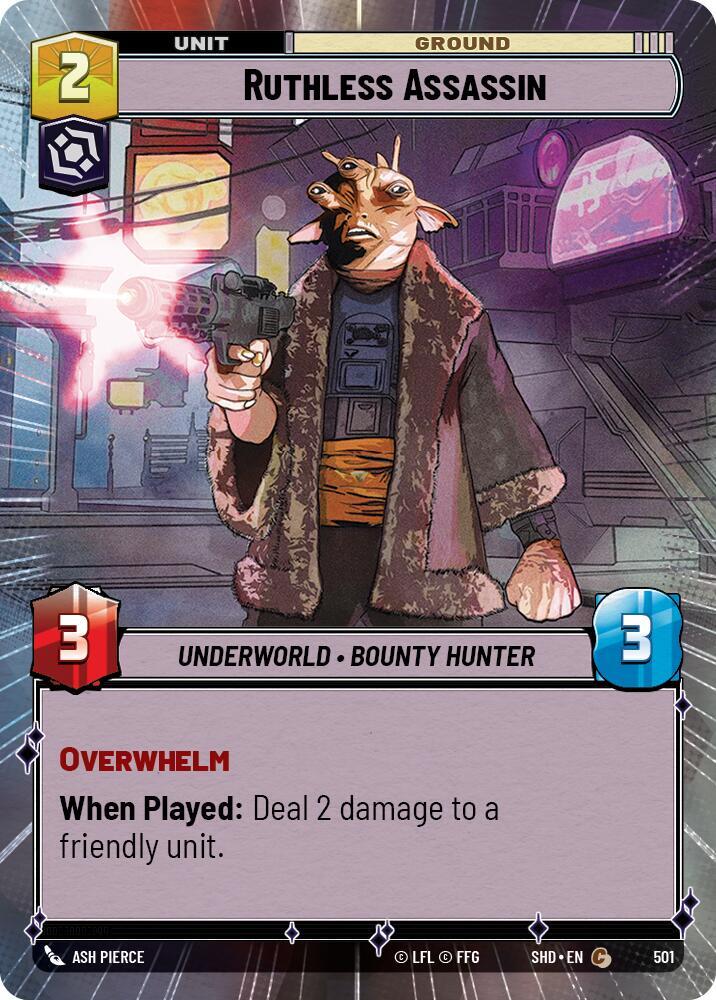 Ruthless Assassin (Hyperspace) Common Shadows of the Galaxy 501 NM (Back)