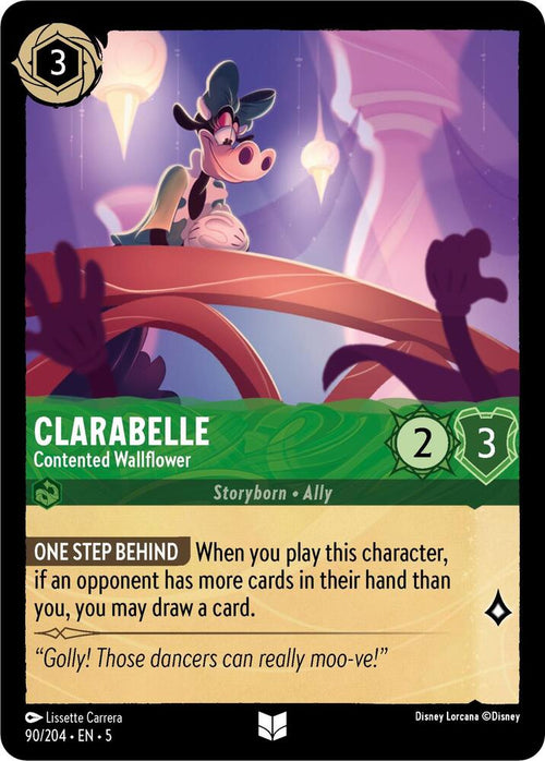 Clarabelle - Contented Wallflower Uncommon Shimmering Skies 90/204 NM (Back)