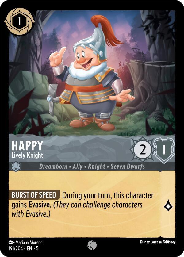 Happy - Lively Knight Common Shimmering Skies 191/204 NM (Back)