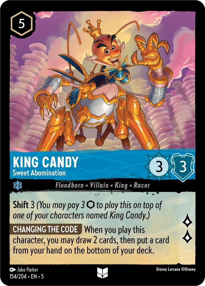 King Candy - Sweet Abomination Uncommon Shimmering Skies 154/204 NM (Back)