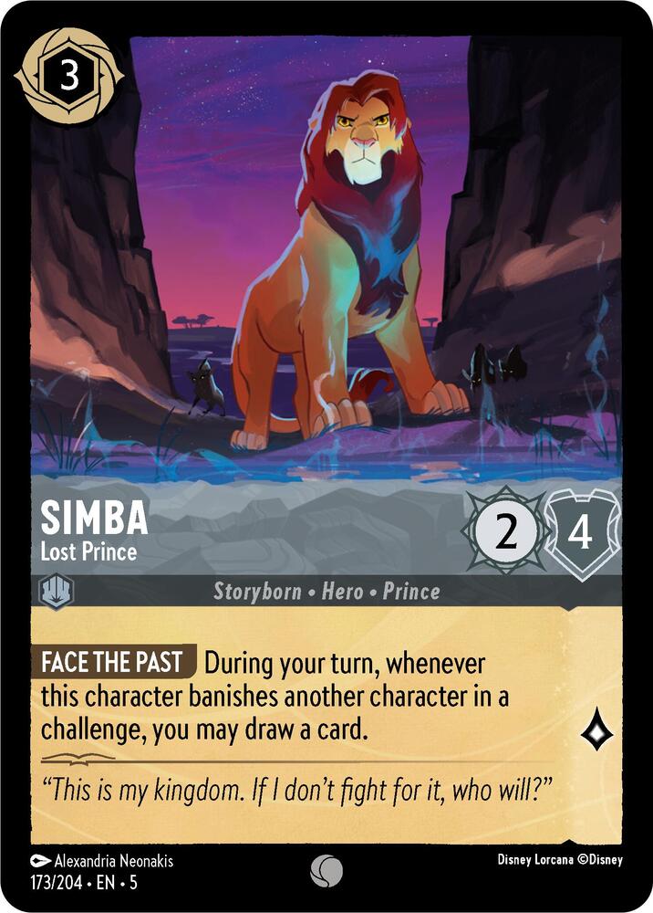 Simba - Lost Prince Common Shimmering Skies 173/204 NM (Back)