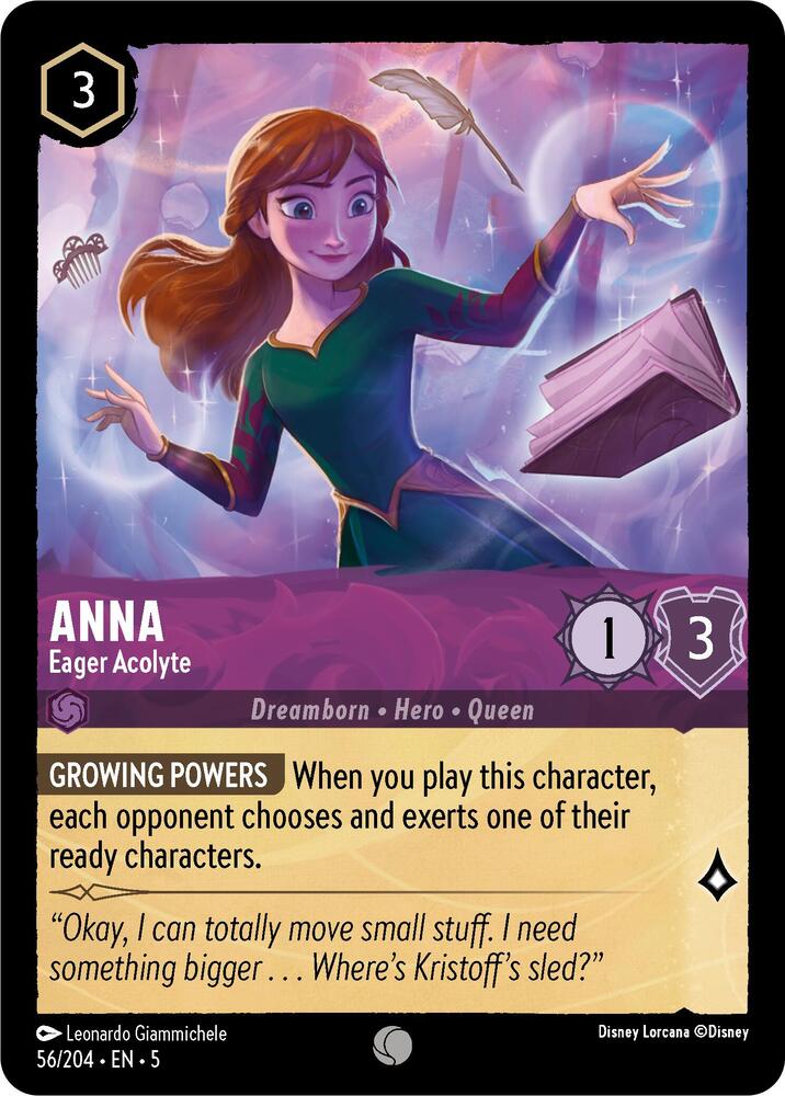 Anna - Eager Acolyte Common Shimmering Skies 56/204 NM (Back)