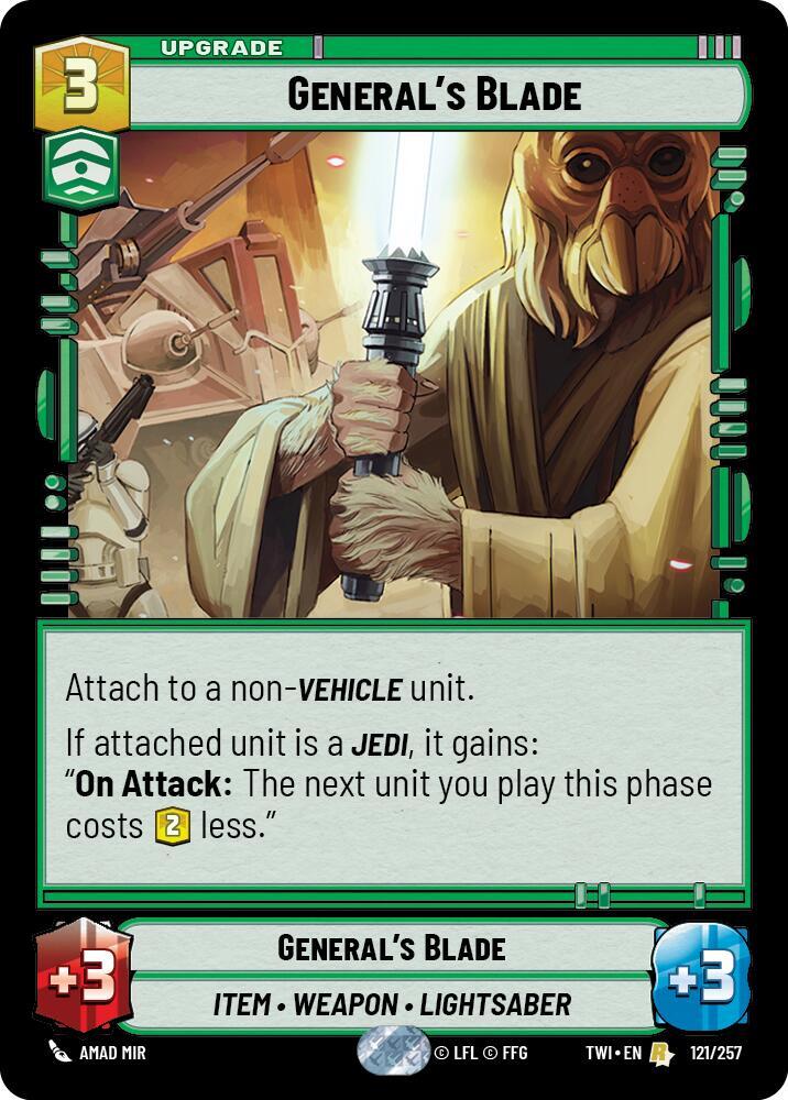 General's Blade Rare Twilight of the Republic 121/257 NM (Back)