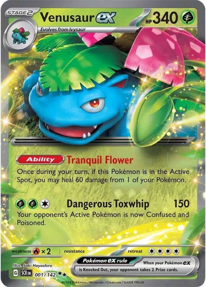 Venusaur ex Double Rare SV07: Stellar Crown 001/142 NM (Back)