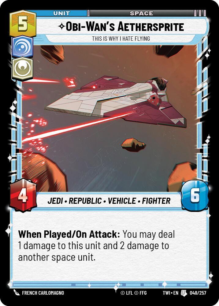 Obi-Wan’s Aethersprite - This is Why I Hate Flying Uncommon Twilight of the Republic 048/257 NM (Back)