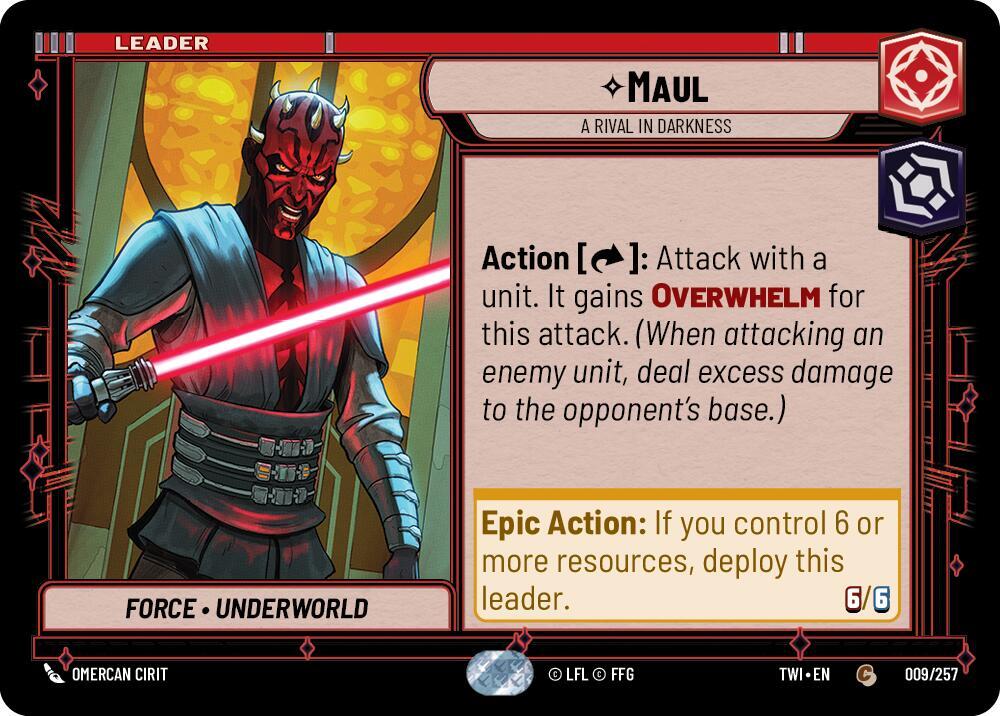 Maul - A Rival in Darkness Common Twilight of the Republic 009/257 NM