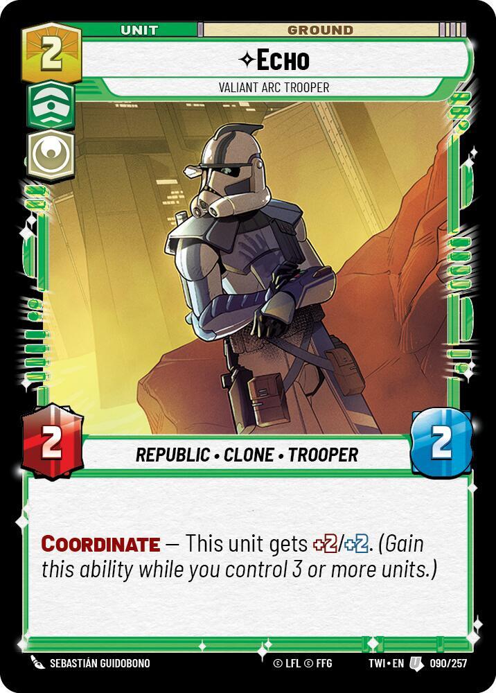 Echo - Valiant Arc Trooper Uncommon Twilight of the Republic 090/257 NM (Back)