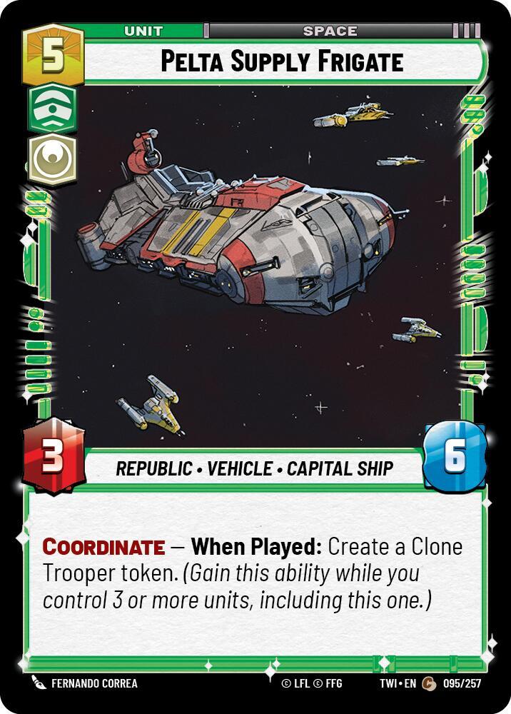 Pelta Supply Frigate Common Twilight of the Republic 095/257 NM (Back)