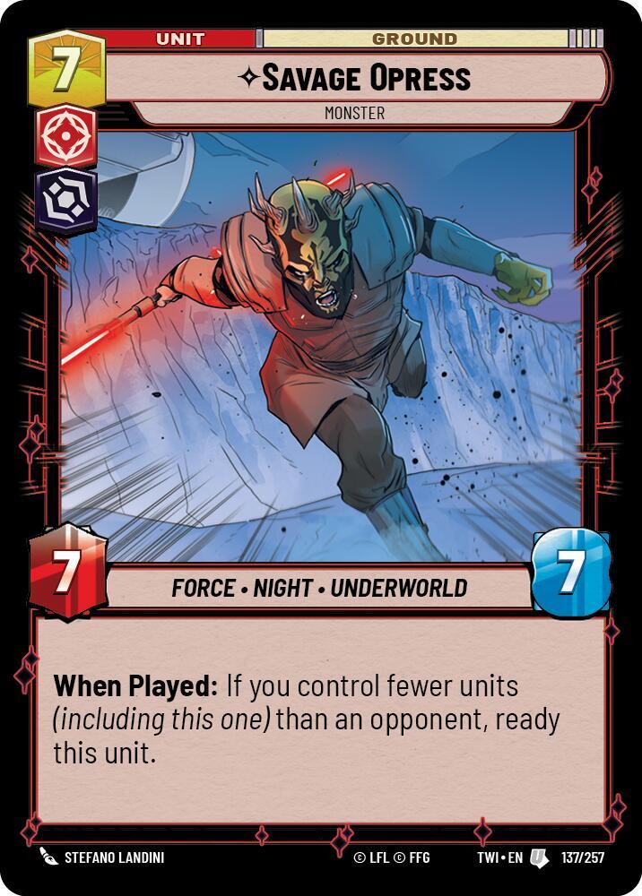 Savage Opress - Monster Uncommon Twilight of the Republic 137/257 NM (Back)