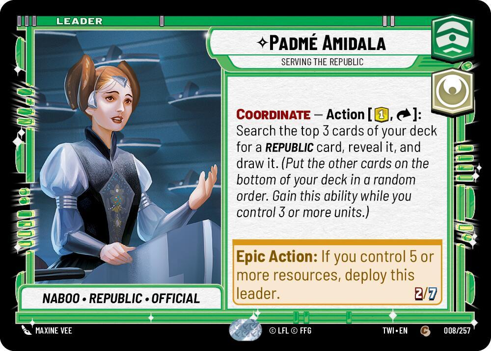 Padmé Amidala - Serving the Republic Common Twilight of the Republic 008/257 NM