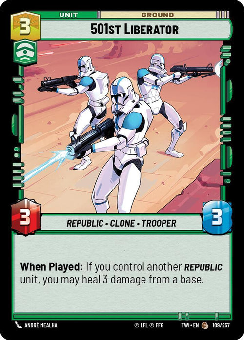 501st Liberator Common Twilight of the Republic 109/257 NM (Back)