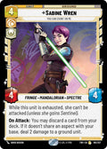 Sabine Wren - You Can Count On Me Rare Twilight of the Republic 195/257 NM (Back)