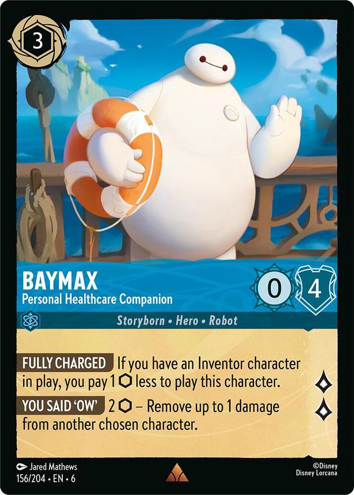 Baymax - Personal Healthcare Companion Rare Azurite Sea 156/204 NM (Back)