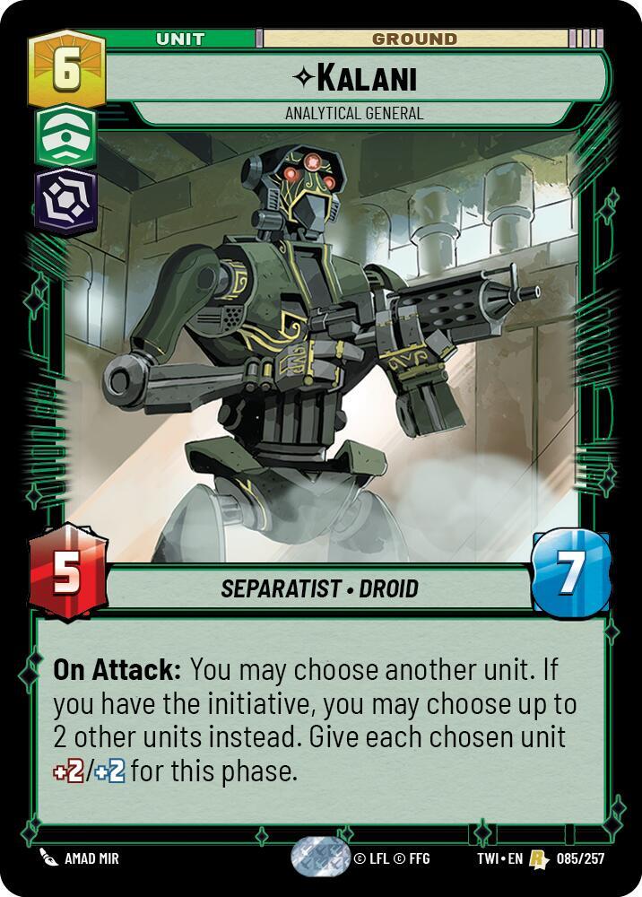 Kalani - Analytical General Rare Twilight of the Republic 085/257 NM (Back)