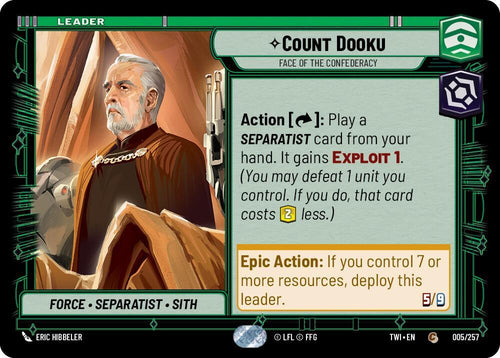 Count Dooku - Face of the Confederacy Common Twilight of the Republic 005/257 NM