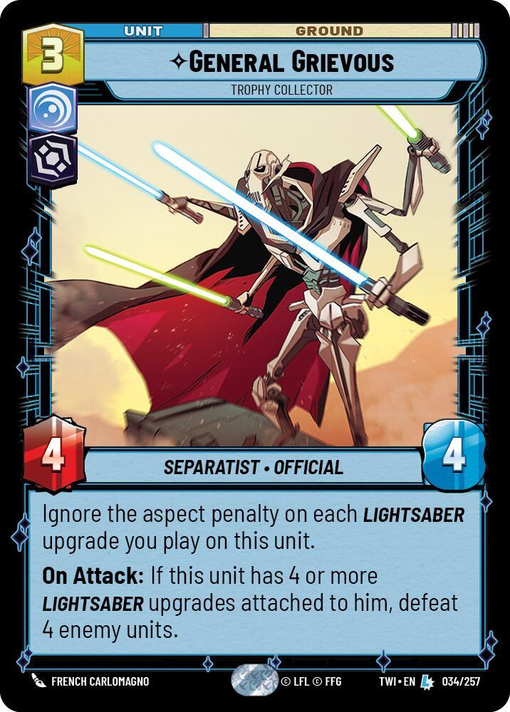 General Grievous - Trophy Collector Legendary Twilight of the Republic 034/257 NM (Back)