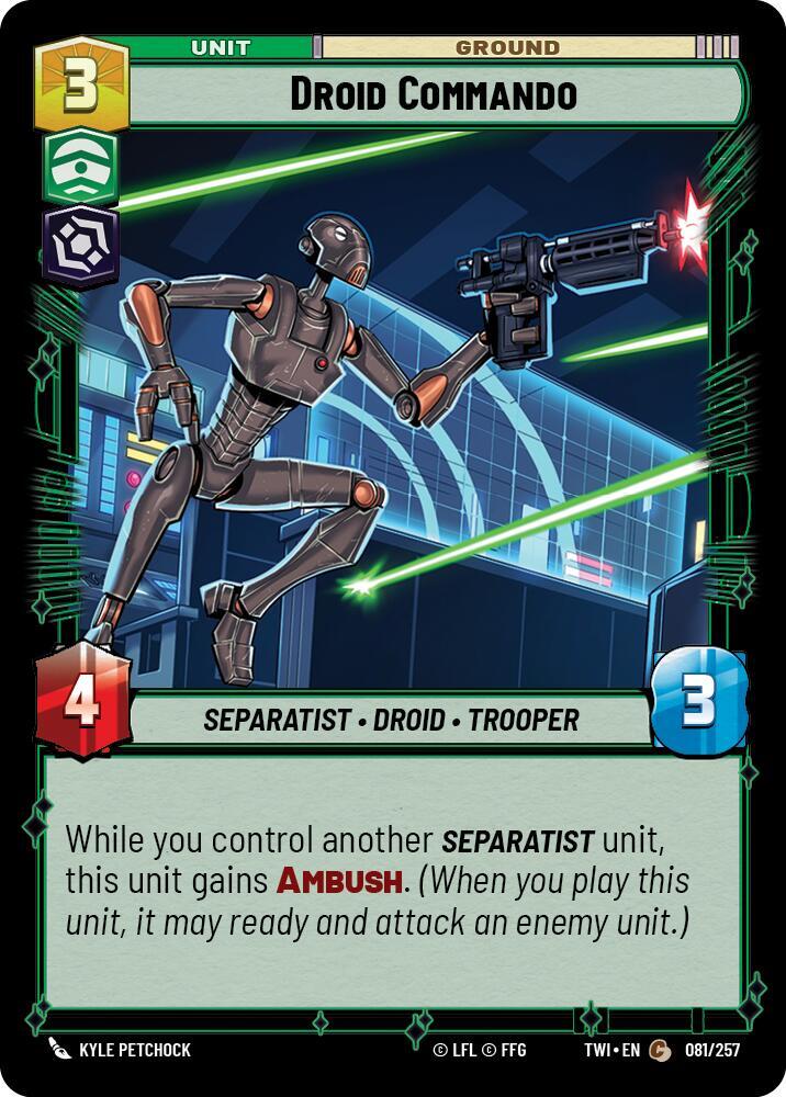 Droid Commando Common Twilight of the Republic 081/257 NM (Back)