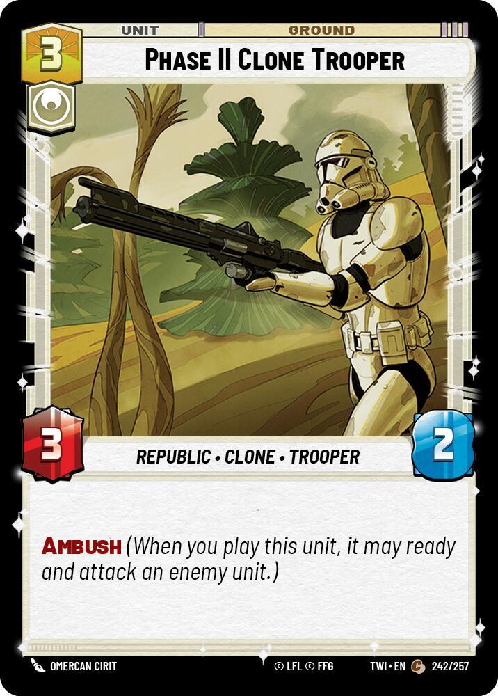 Phase II Clone Trooper Common Twilight of the Republic 242/257 NM (Back)