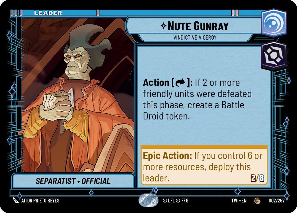 Nute Gunray - Vindictive Viceroy Common Twilight of the Republic 002/257 NM