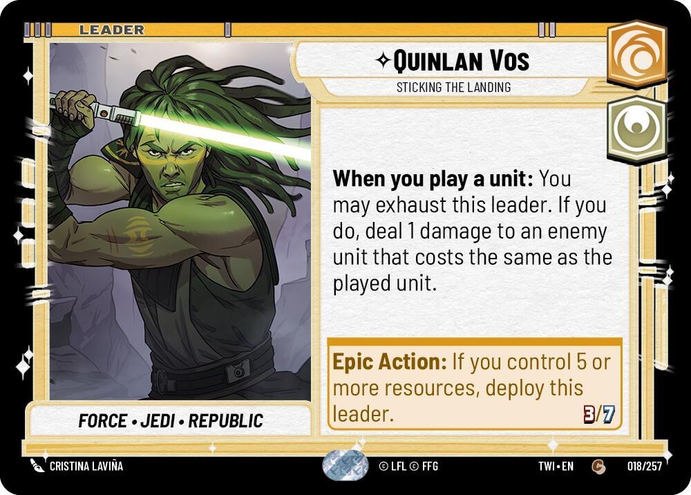 Quinlan Vos - Sticking the Landing Common Twilight of the Republic 018/257 NM