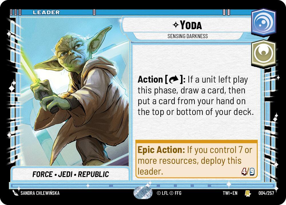 Yoda - Sensing Darkness Rare Twilight of the Republic 004/257 NM
