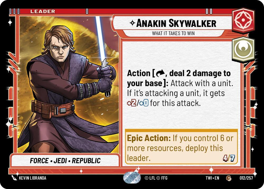 Anakin Skywalker - What it Takes to Win Common Twilight of the Republic 012/257 NM