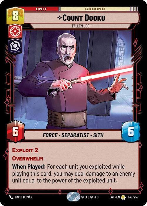Count Dooku - Fallen Jedi Rare Twilight of the Republic 138/257 NM (Back)