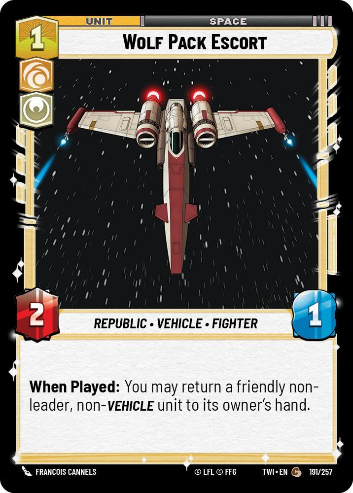Wolf Pack Escort Common Twilight of the Republic 191/257 NM (Back)
