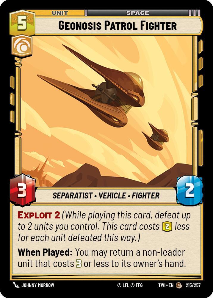 Geonosis Patrol Fighter Common Twilight of the Republic 215/257 NM (Back)