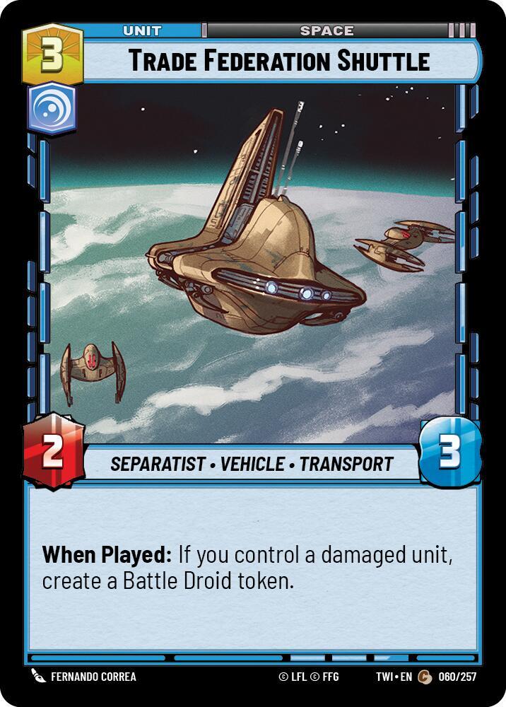 Trade Federation Shuttle Common Twilight of the Republic 060/257 NM (Back)