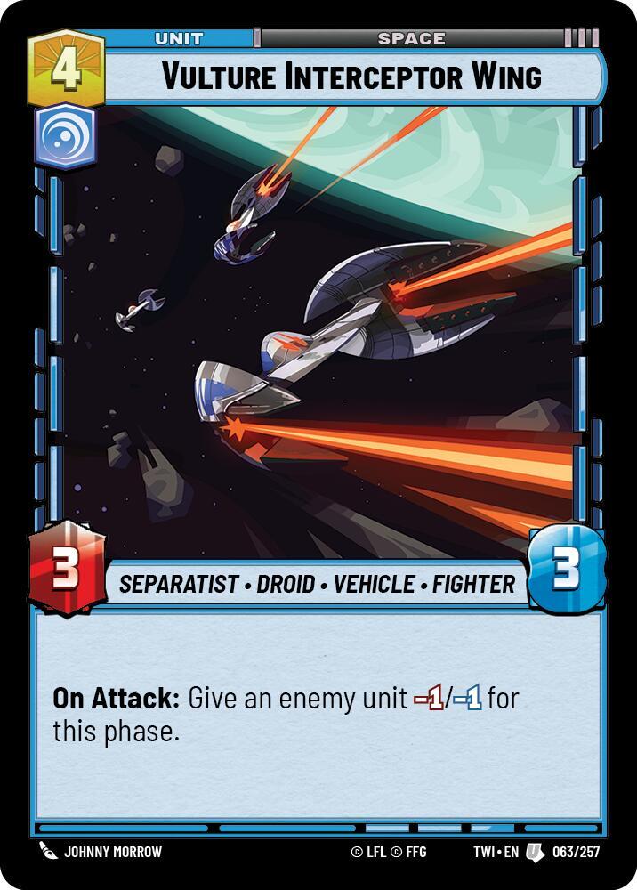 Vulture Interceptor Wing Uncommon Twilight of the Republic 063/257 NM (Back)