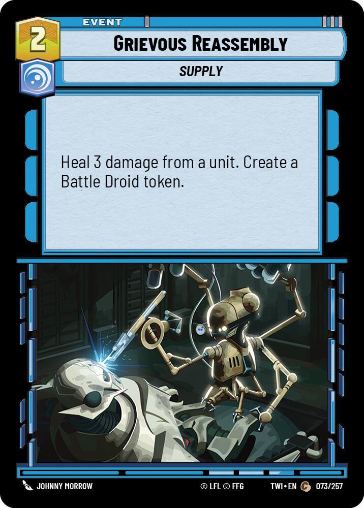 Grievous Reassembly Common Twilight of the Republic 073/257 NM (Back)