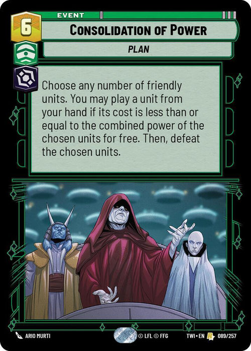 Consolidation of Power Rare Twilight of the Republic 089/257 NM (Back)