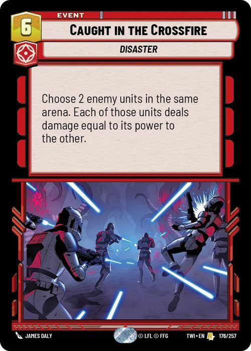 Caught in the Crossfire Rare Twilight of the Republic 176/257 NM (Back)