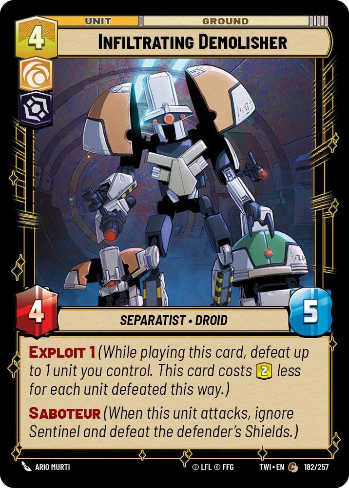 Infiltrating Demolisher Common Twilight of the Republic 182/257 NM (Back)