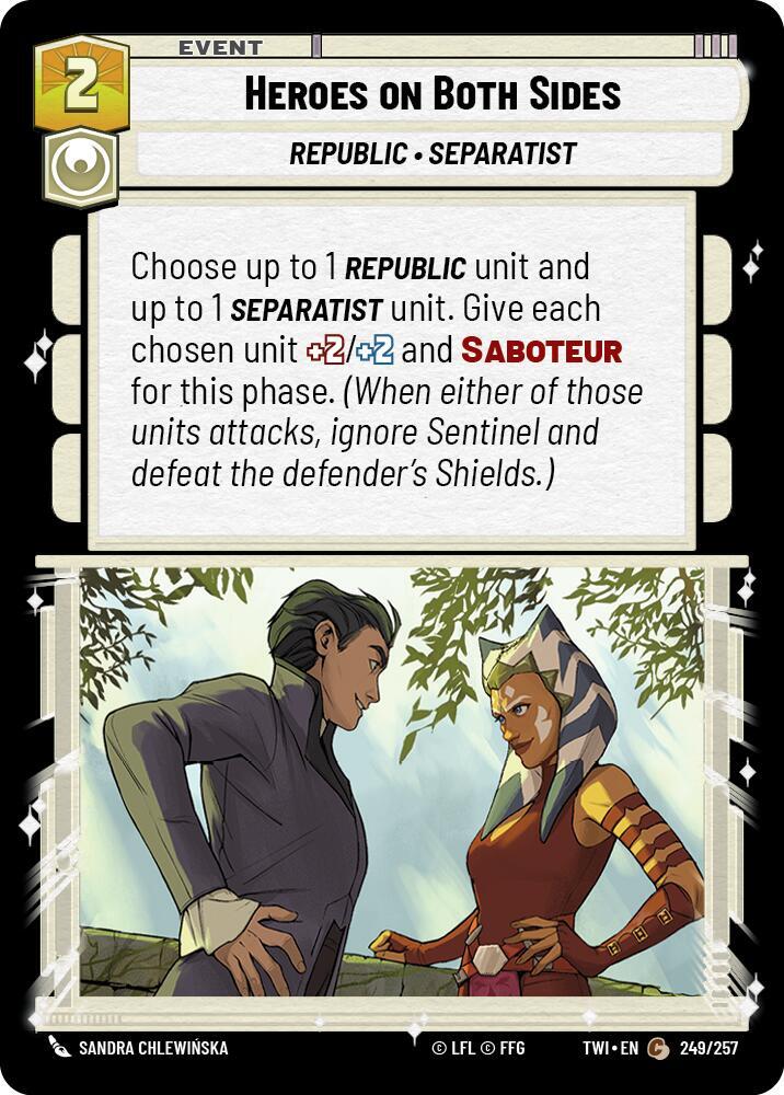 Heroes on Both Sides Common Twilight of the Republic 249/257 NM (Back)