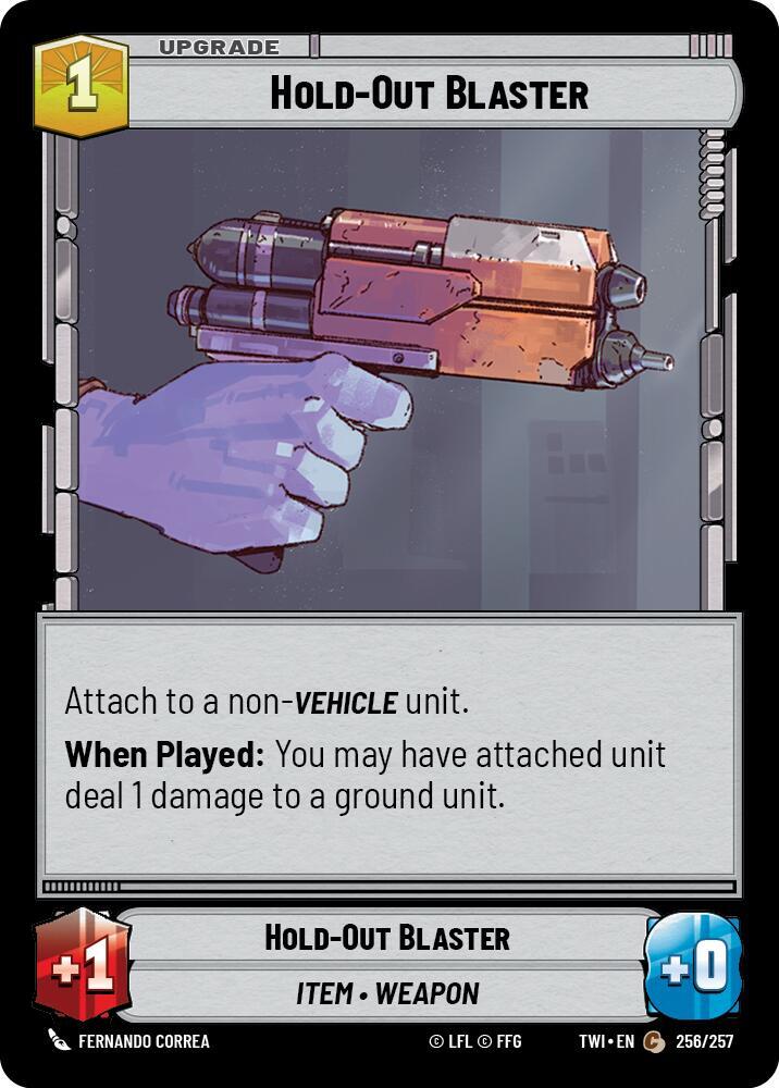 Hold-Out Blaster Common Twilight of the Republic 256/257 NM (Back)