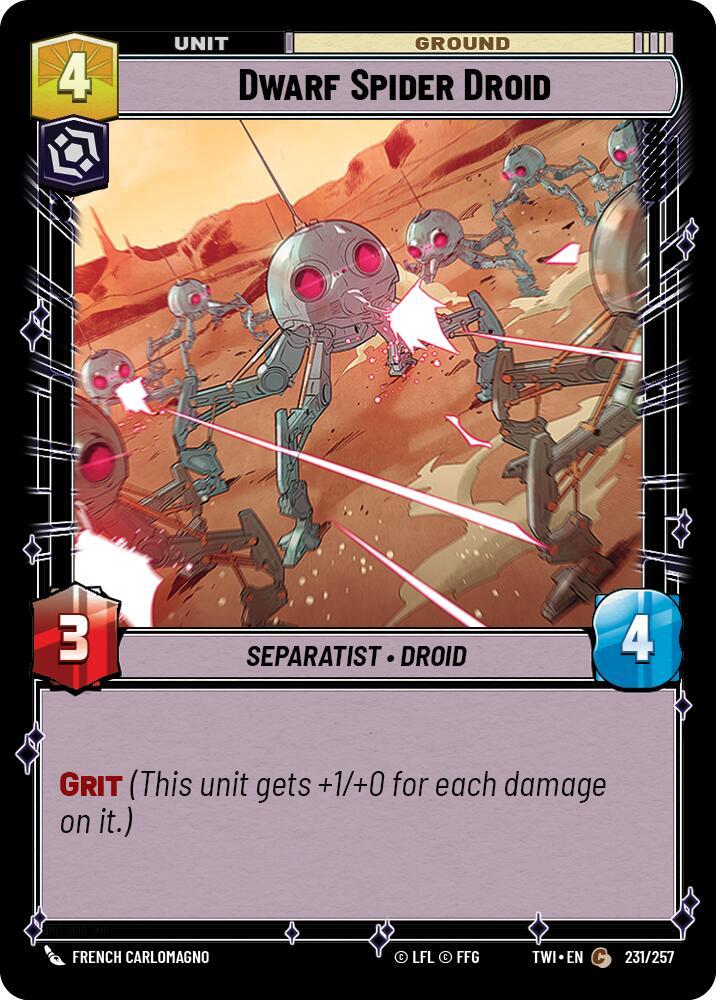 Dwarf Spider Droid Common Twilight of the Republic 231/257 NM (Back)