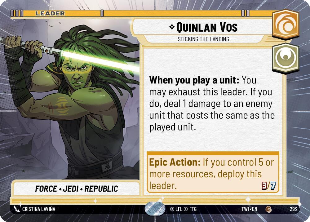 Quinlan Vos - Sticking the Landing (Hyperspace) Common Twilight of the Republic 293 NM