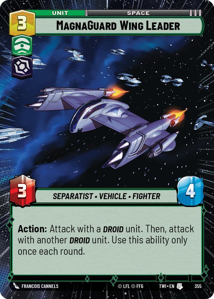 MagnaGuard Wing Leader (Hyperspace) Uncommon Twilight of the Republic 355 NM (Back)