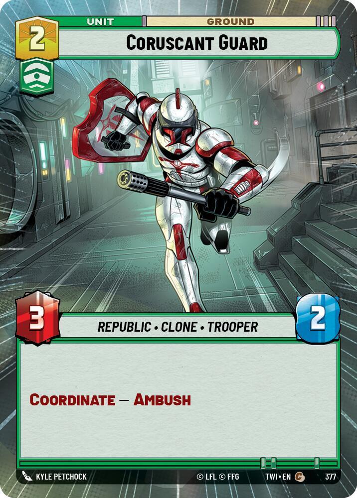 Coruscant Guard (Hyperspace) Common Twilight of the Republic 377 NM (Back)
