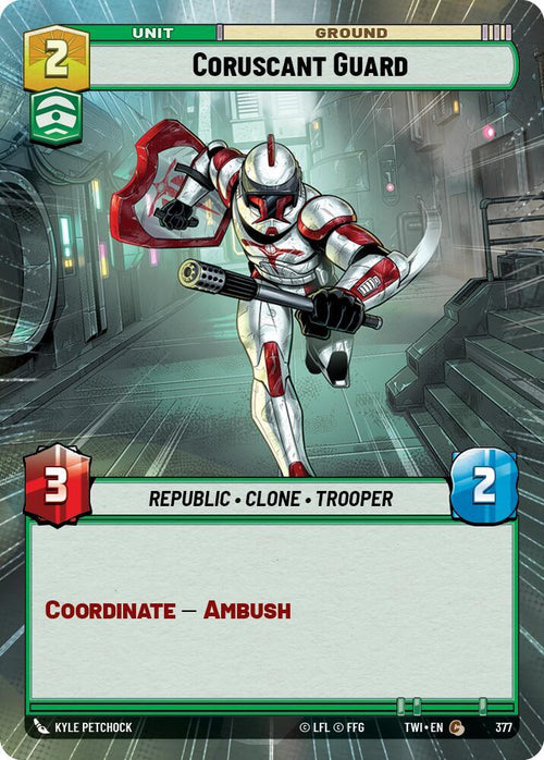 Coruscant Guard (Hyperspace) Common Twilight of the Republic 377 NM (Back)