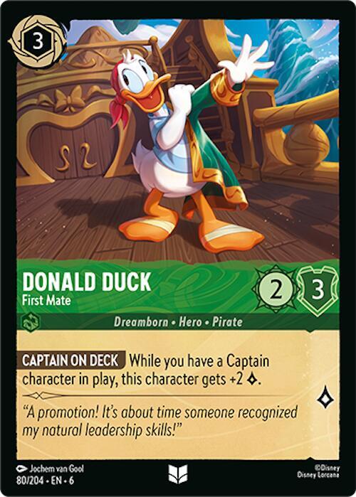 Donald Duck - First Mate Uncommon Azurite Sea 80/204 NM (Back)