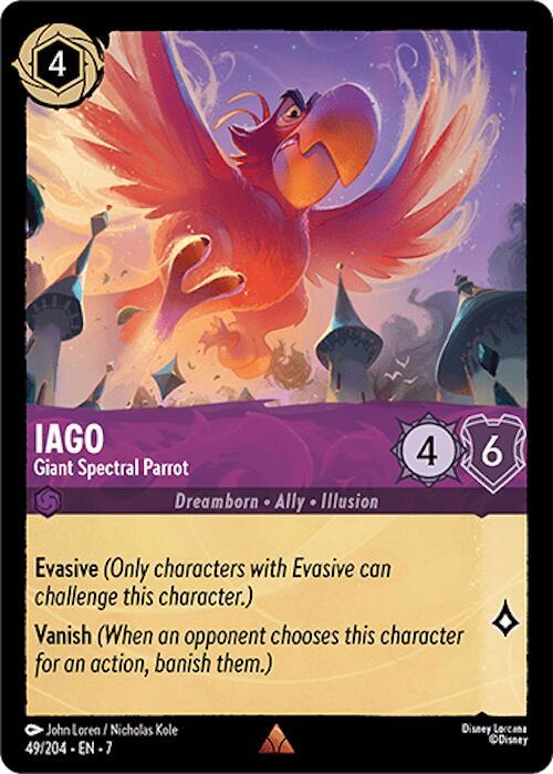 Iago - Giant Spectral Parrot Rare Archazia's Island 49/204 NM (Back)