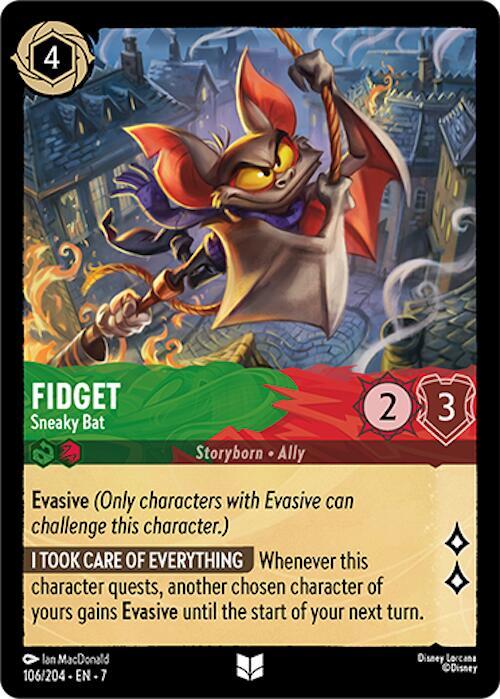 Fidget - Sneaky Bat Uncommon Archazia's Island 106/204 NM (Back)