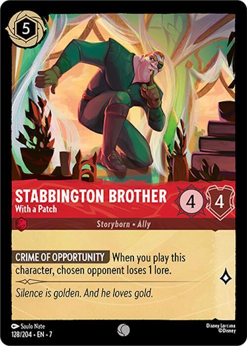 Stabbington Brother - With a Patch Common Archazia's Island 128/204 NM (Back)